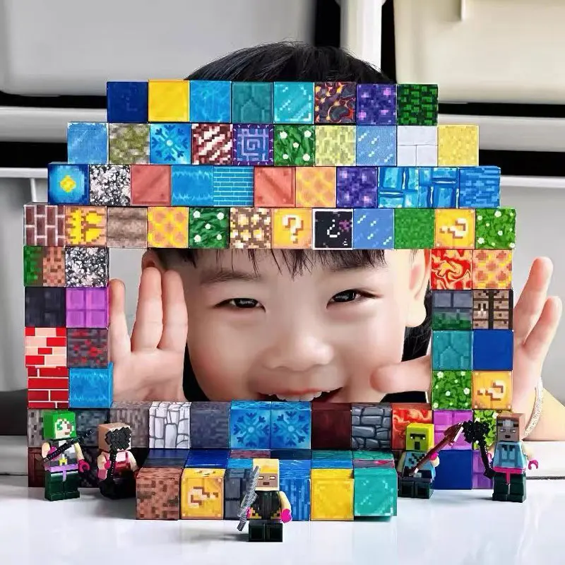 500ピース 磁気ブロック モンテッソーリ STEM教育感覚玩具 マインワールド マグネットキューブ 子供 男の子 女の子向けギフト - 画像 (2)