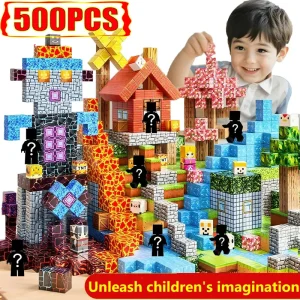 10-500 個磁気ビルディングブロックマグネットセットレンガミニ世界 STEM 建設 DIY 知育玩具子供の誕生日プレゼント
