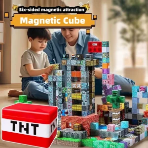 TNTビルディングブロック収納ボックス、磁気ビルディングブロックおもちゃ、ビルディングブロックセット、子供用DIY組み立ておもちゃビルディングブロック